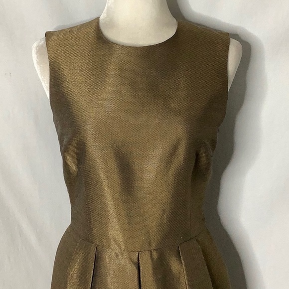 Zara Shimmering Gold Sleeveless Holiday Party Dress Size M - Picture 5 of 16